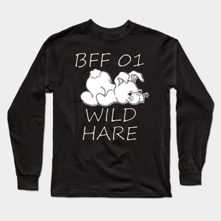 BFF 01 WILD HARE Matching Design for Best Friends Long Sleeve T-Shirt